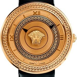 Versace Women's VLC030014 V-METAL ICON Analog Display Swiss Quartz Black Watch